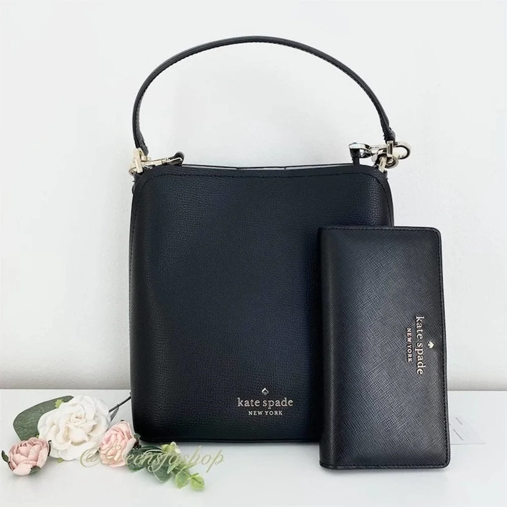 Kate spade Purse & wallet Darcy Black Small Bucket Bag Crossbody - Picture 1 of 11